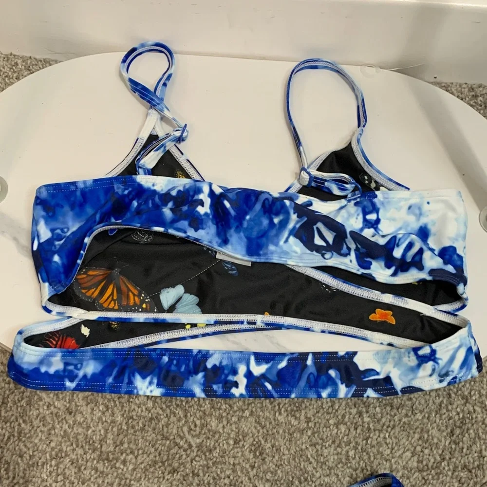 Vibrant Blue Tie-Dye Kids Bikini‎